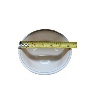 Corelle Cereal Soup Bowl- Cream With Light Blue Rim